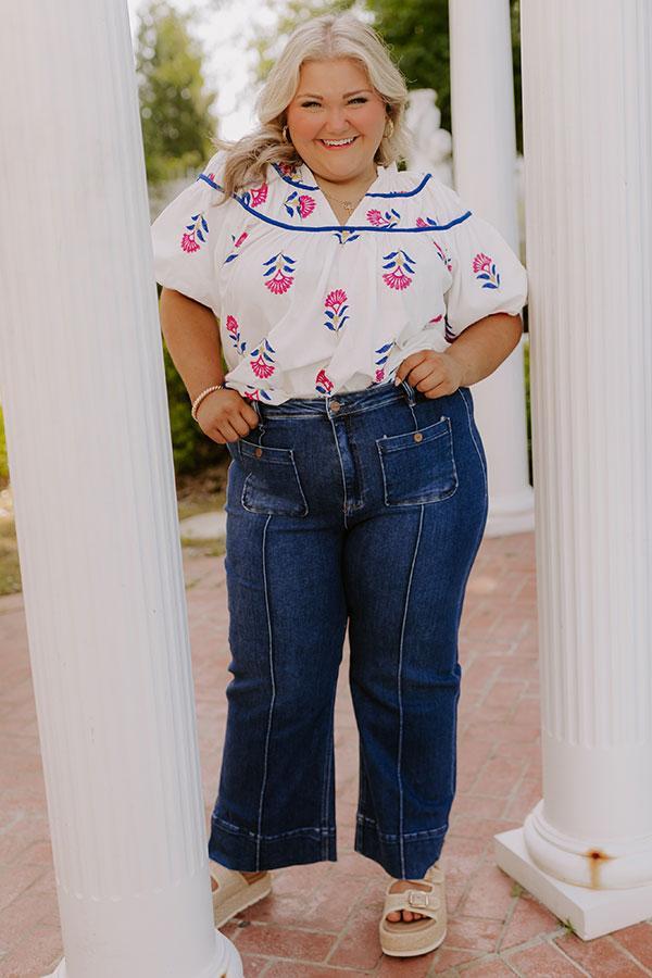 RISEN Monica High Waist Wide Leg Ankle Jean Curves Product Image