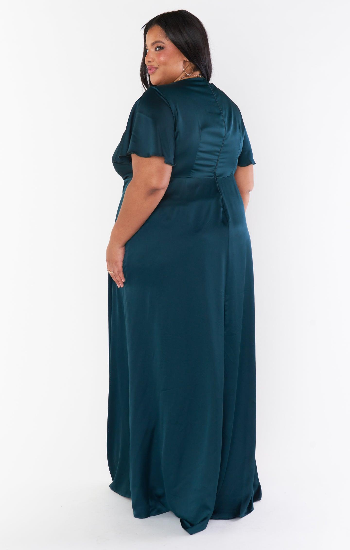 Rome Twist Gown ~ Deep Emerald Luxe Satin Product Image
