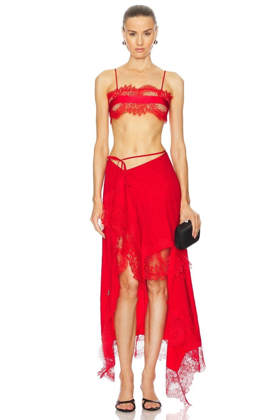 Lace Trim Asymmetric Skirt David Koma Product Image