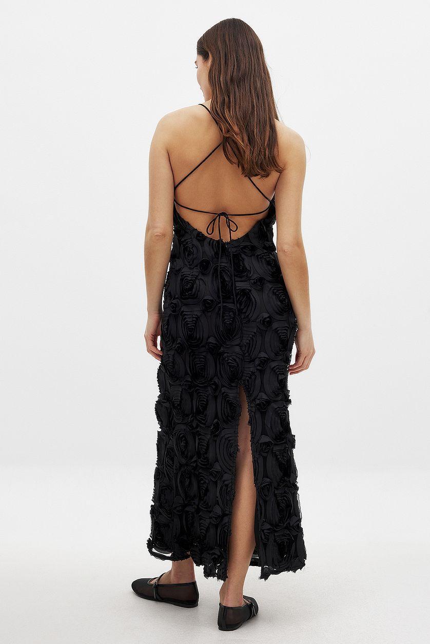 Rose Texture Slip Midi Dress Product Image