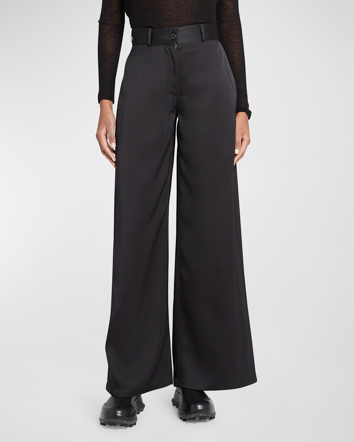 Womens Wide-Leg Twill Trousers Product Image
