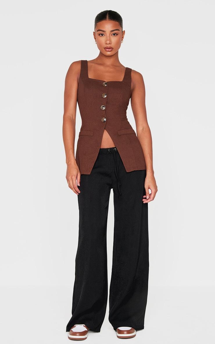 Chocolate Longline Square Neck Vest Product Image
