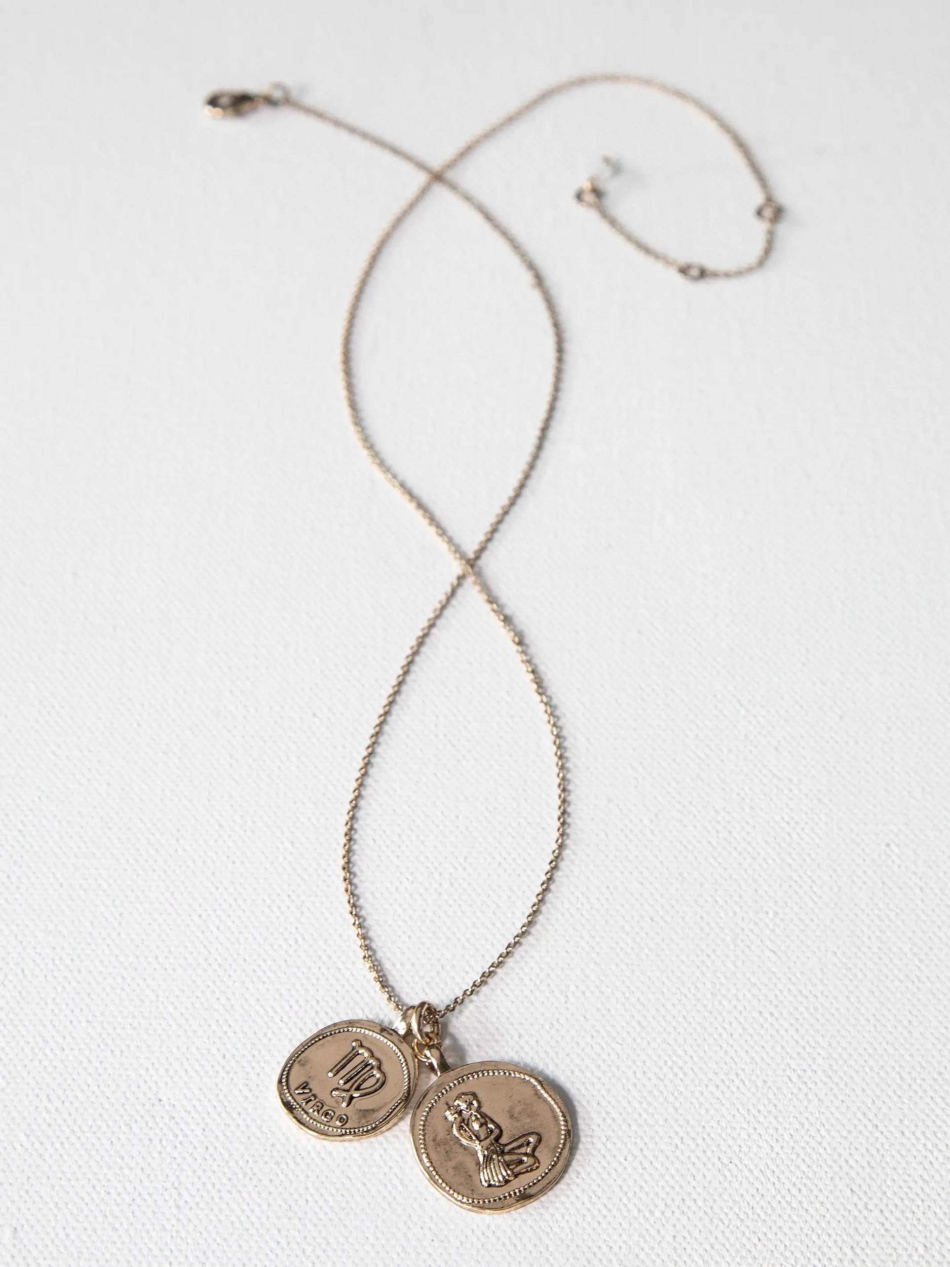 Zodiac Coin Necklace - Gemini Product Image