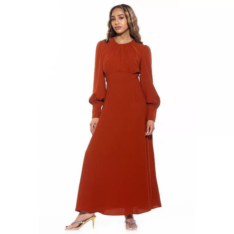 Women's ALEXIA ADMOR Yesenia Flowy Long Sleeve Maxi Dress, Size: 4, Beige Floral Product Image