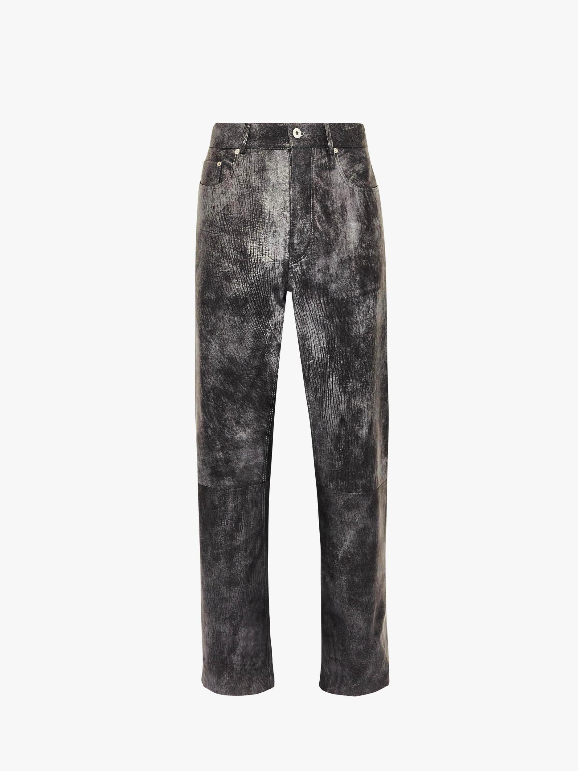 STRAIGHT LEG LEATHER TROUSERS Product Image