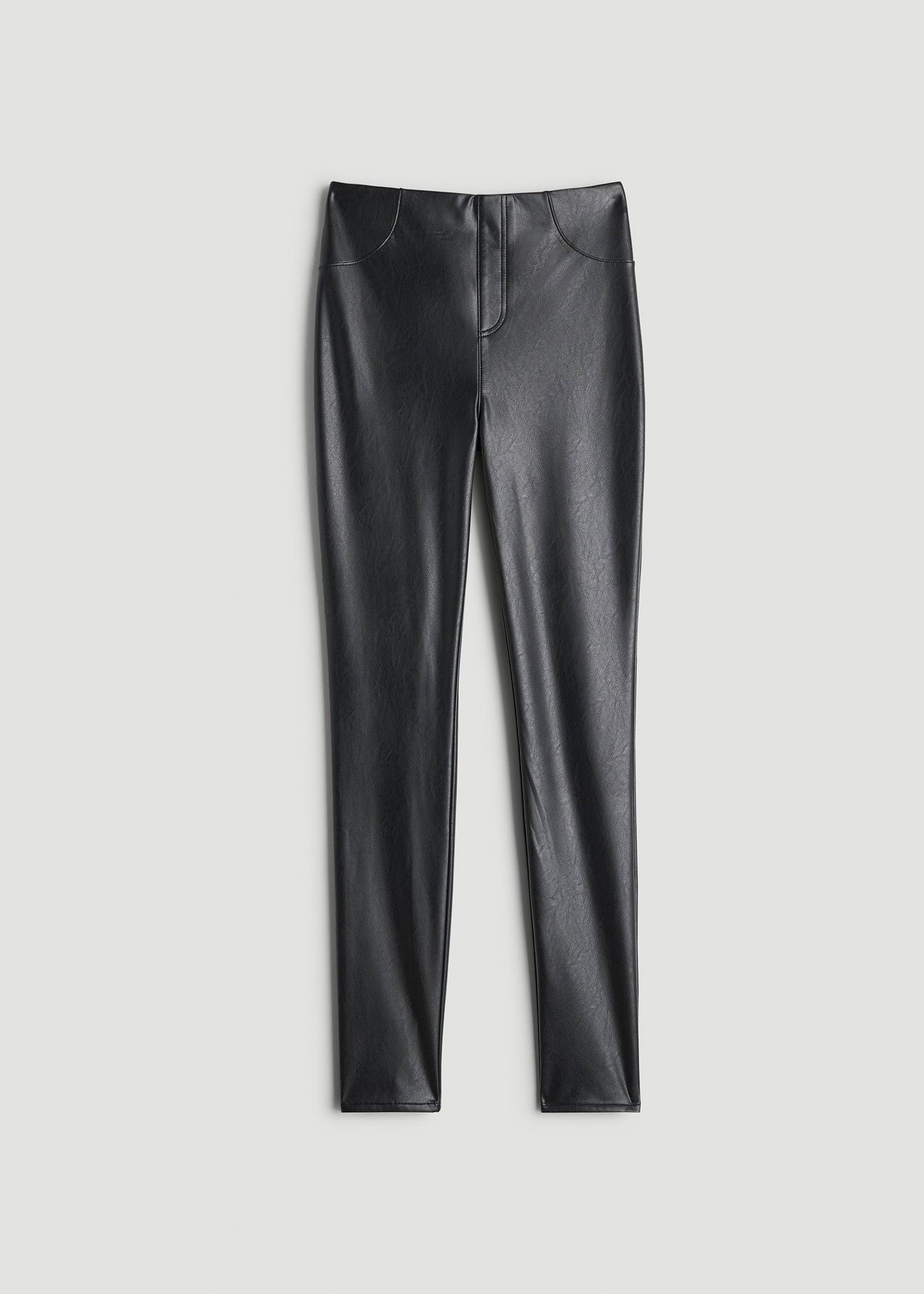 Faux Leather Leggings for Tall Women in Black Product Image