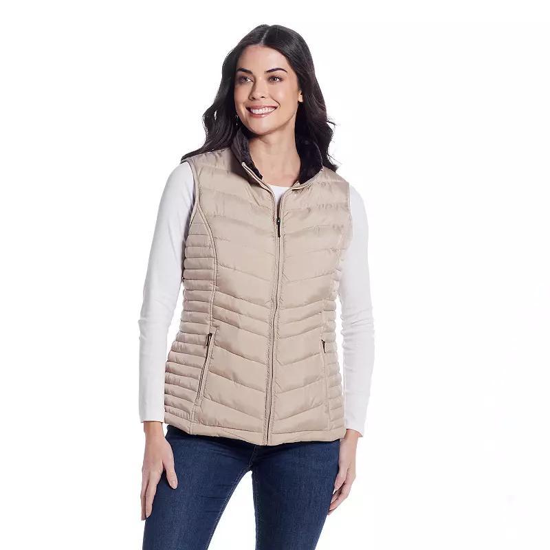 Women's Weathercast Plush Lined Vest, Size: Small, Blue Product Image