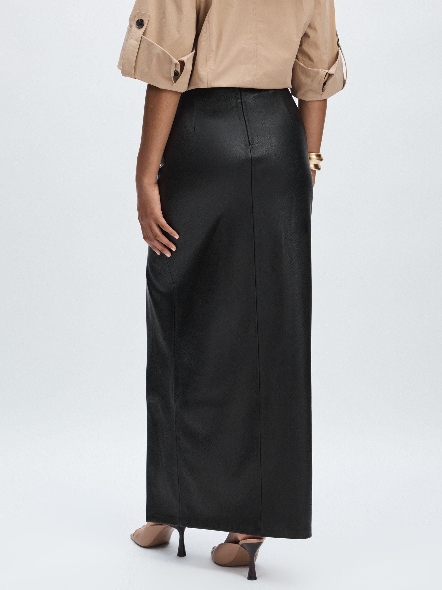 Good American Faux-Leather Maxi Skirt in Black Product Image