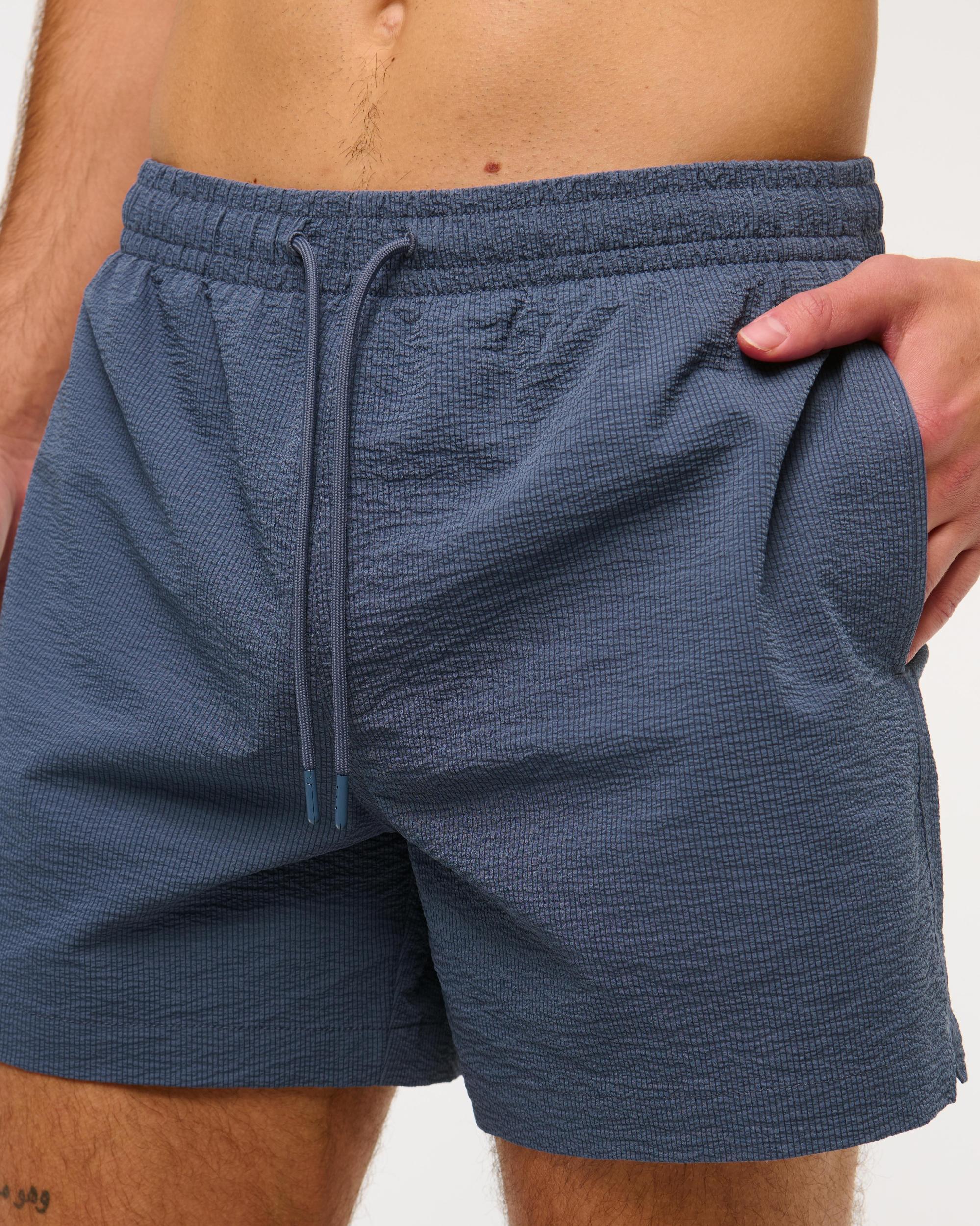 Pull-On Wide Seersucker Swim Trunk Product Image