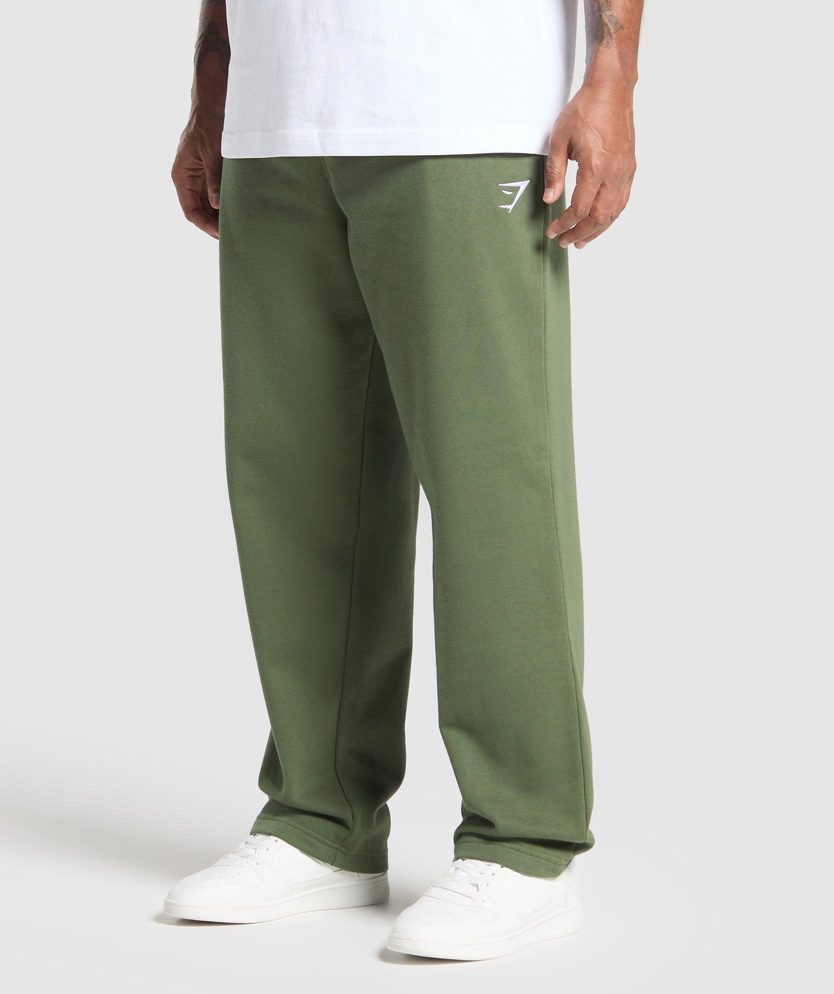 Gymshark Crest Straight Leg Joggers - Core Olive Male Product Image
