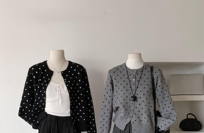 Dotted Button-Up Cardigan Product Image