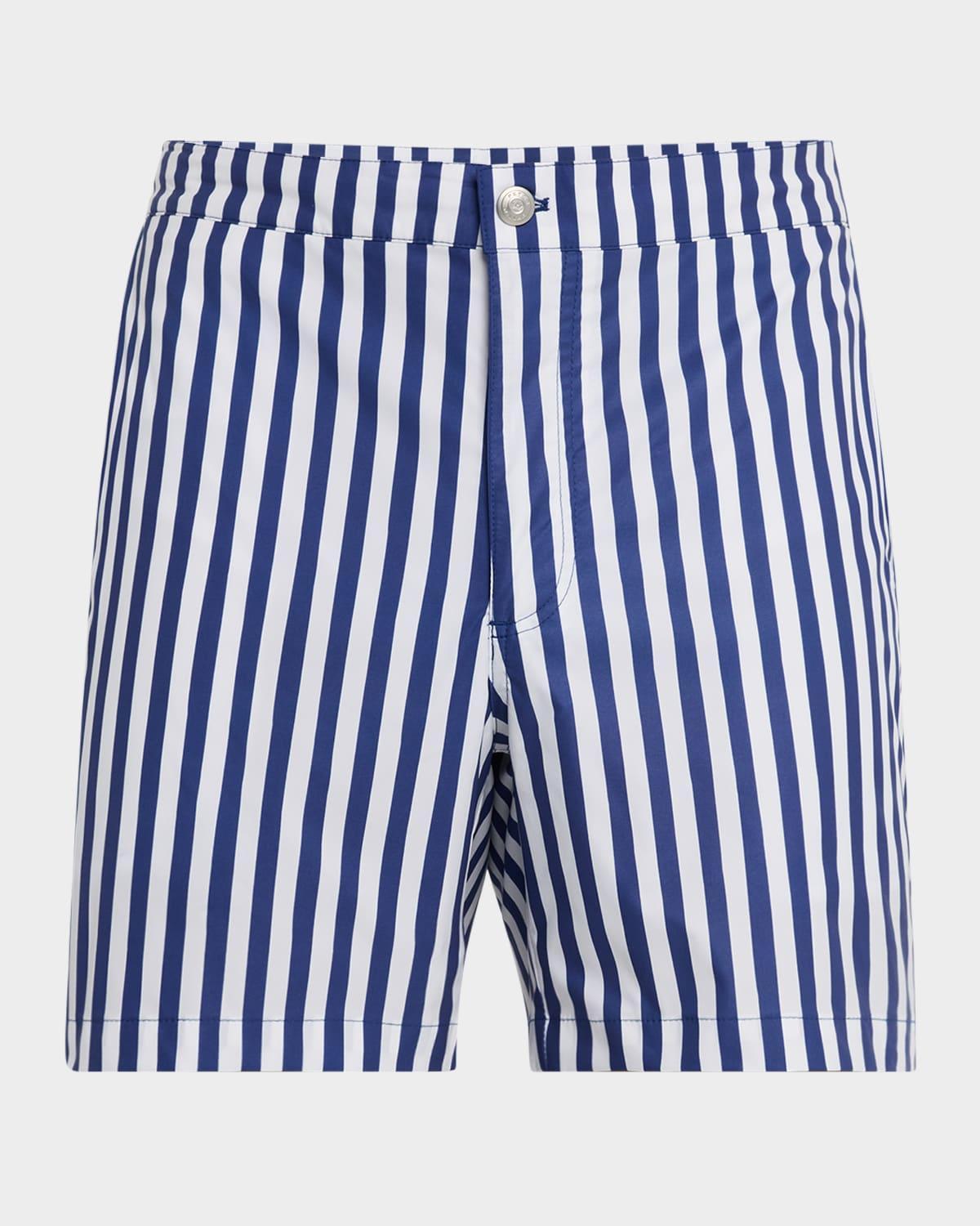 Mens Awning Stripe Swim Trunks Product Image