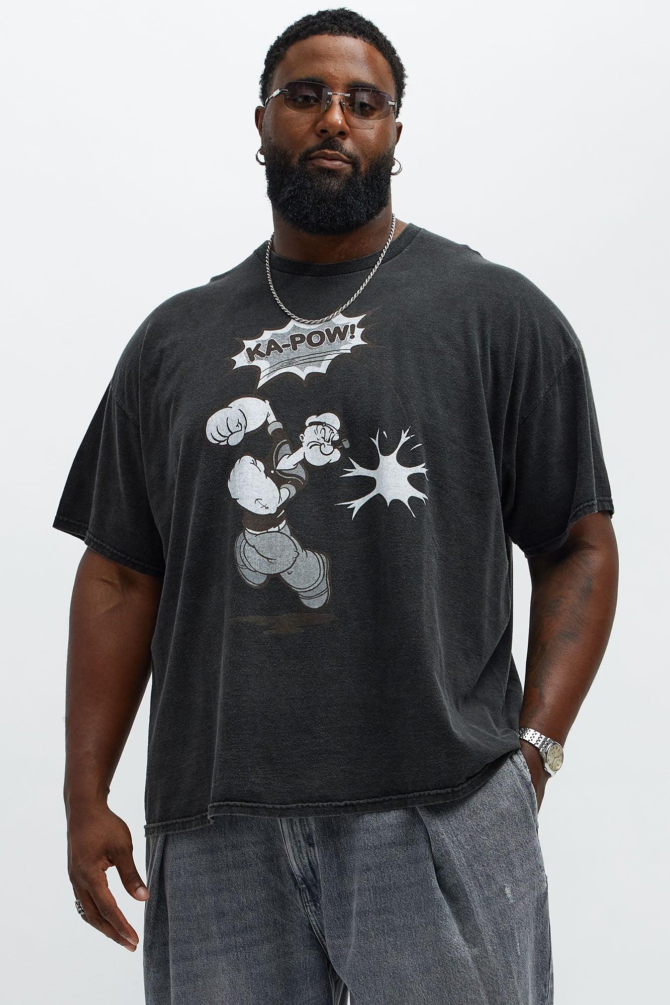 Popeye The Knock-Out Man Short Sleeve Tee - Black Wash Product Image