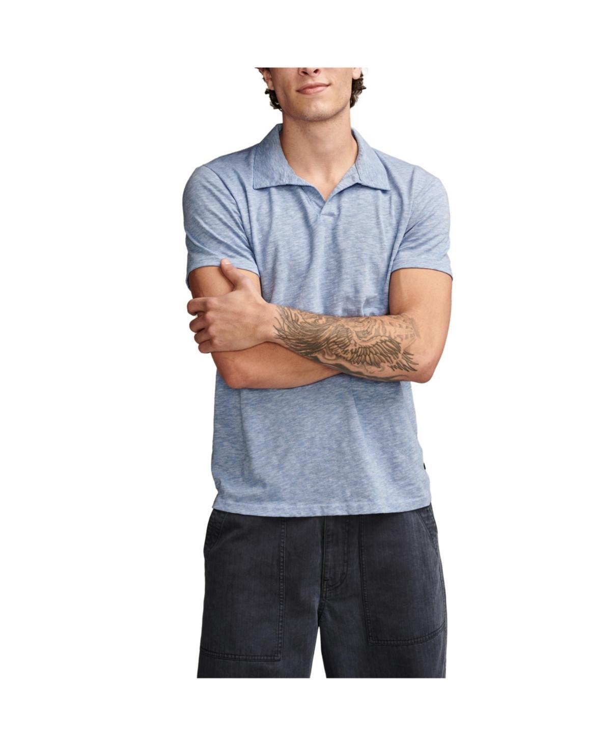 Lucky Brand Mens Burnout Slub Jersey Johny Collar Polo Shirt Product Image