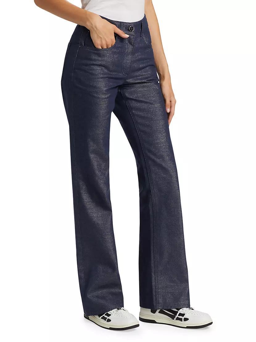Metallic Denim Pants Product Image