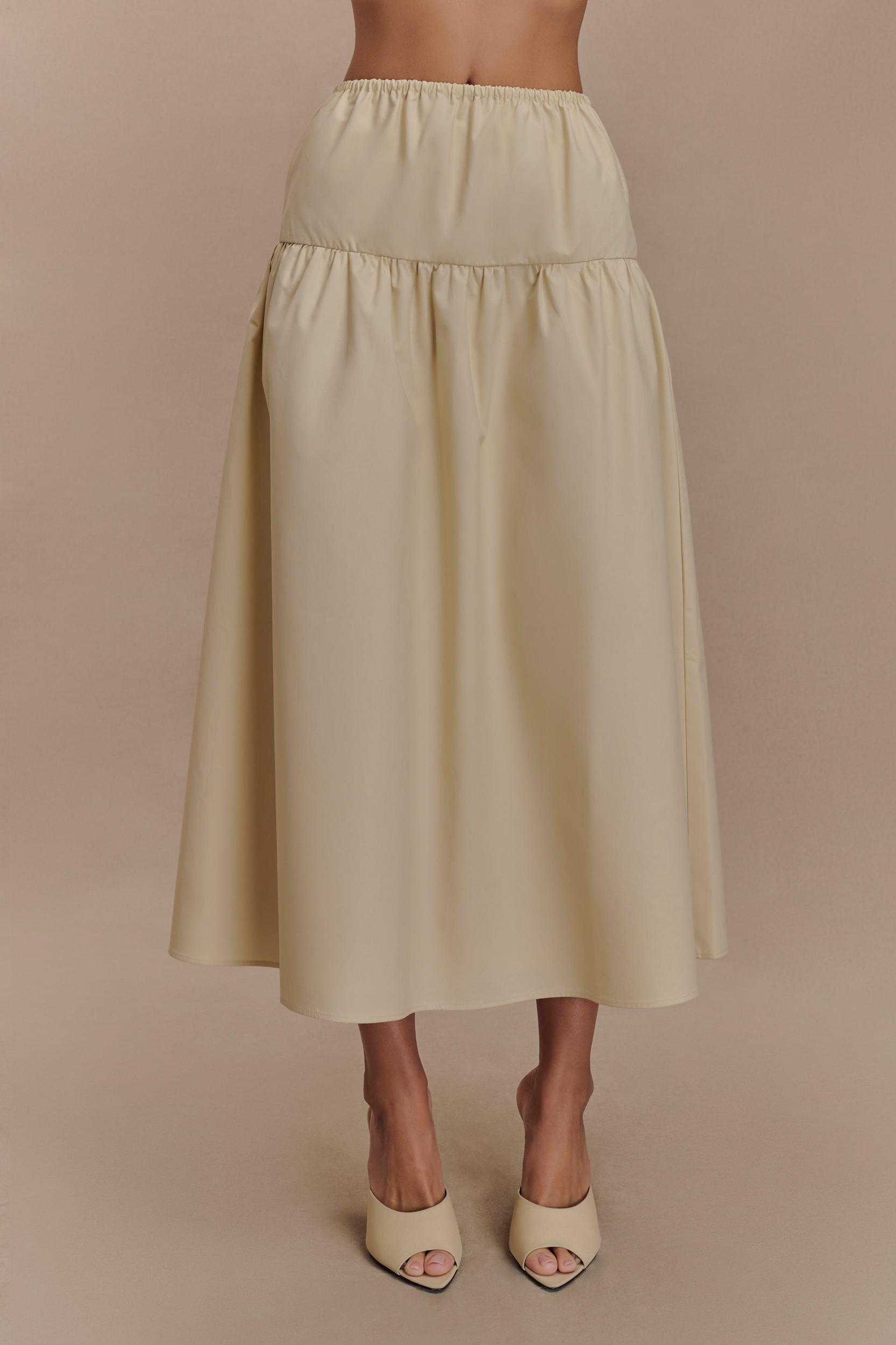 Amirah Midi Skirt - Nude Product Image