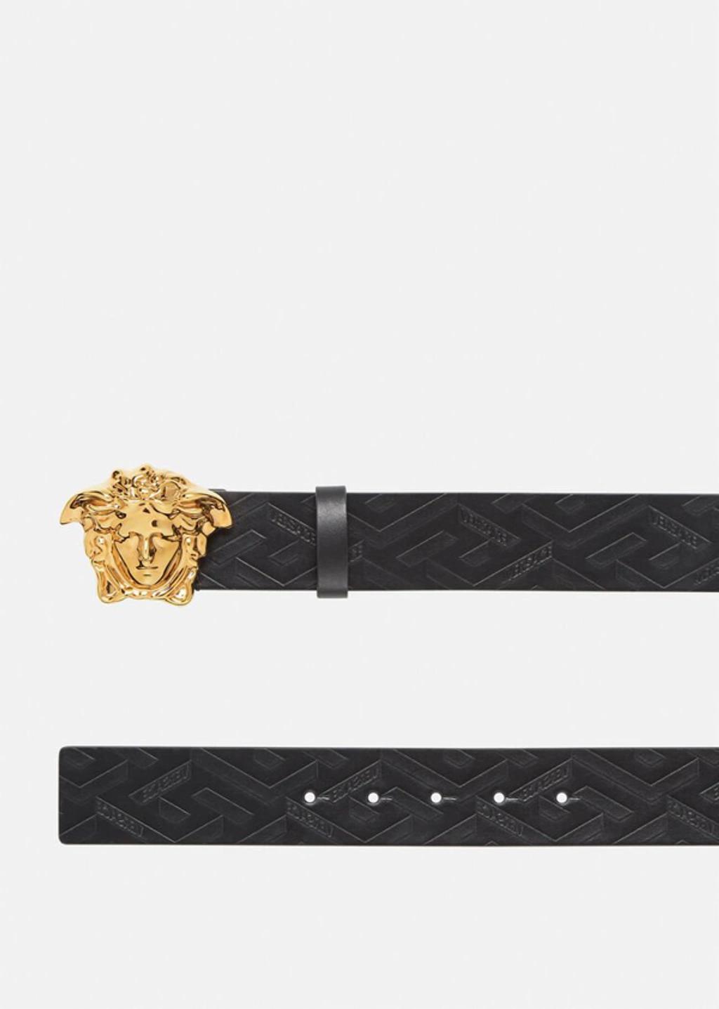 VERSACE La Medusa Leather Belt Man Belt Black Size 39.5 Calfskin Product Image