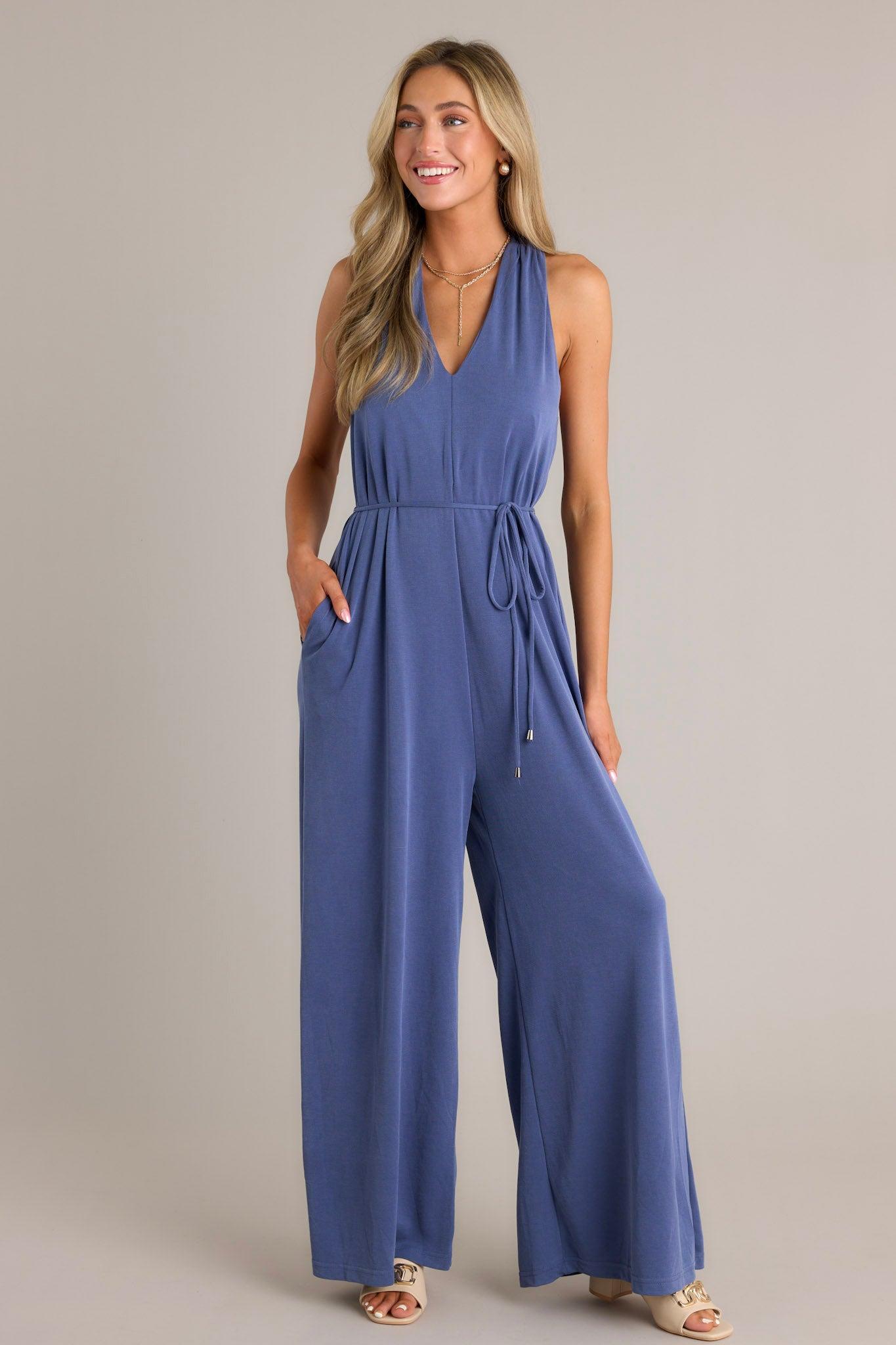 Effortless Ensemble Violet Blue Jumpsuit Product Image