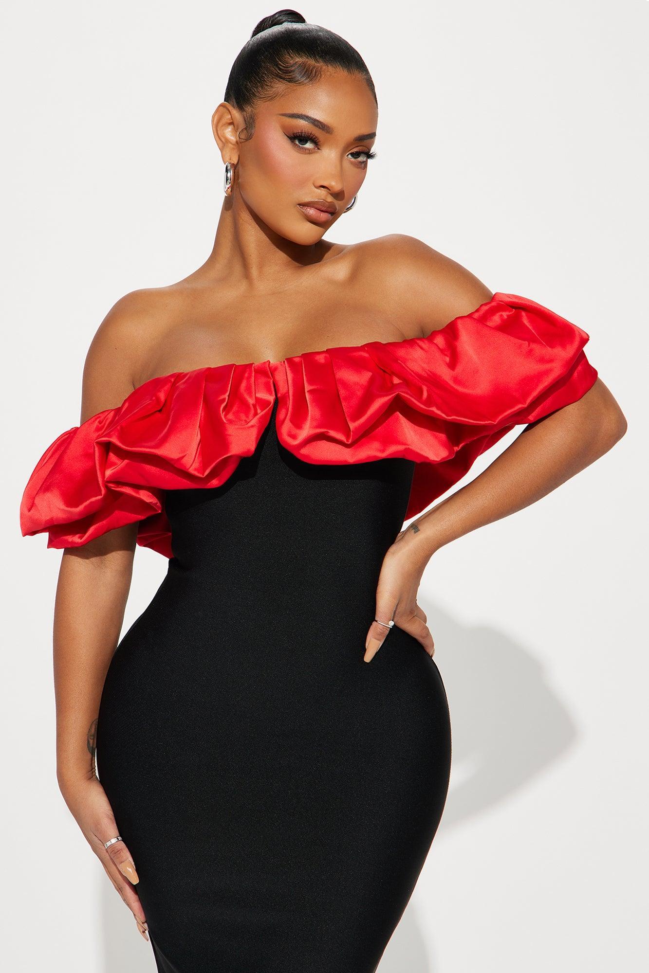 Sasha Bandage Midi Dress - Black/combo Product Image