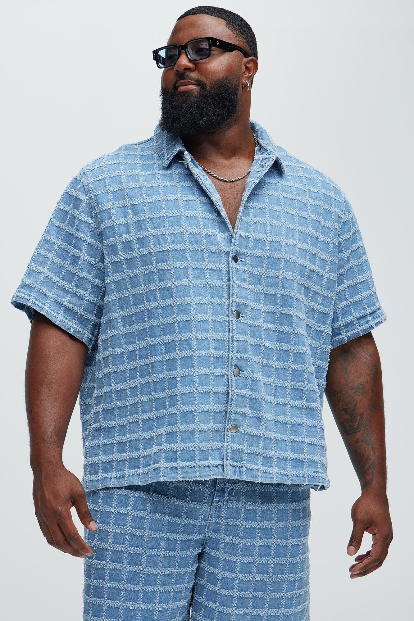 Saturday Morning Distressed Denim Shirt - Blue Wash Product Image