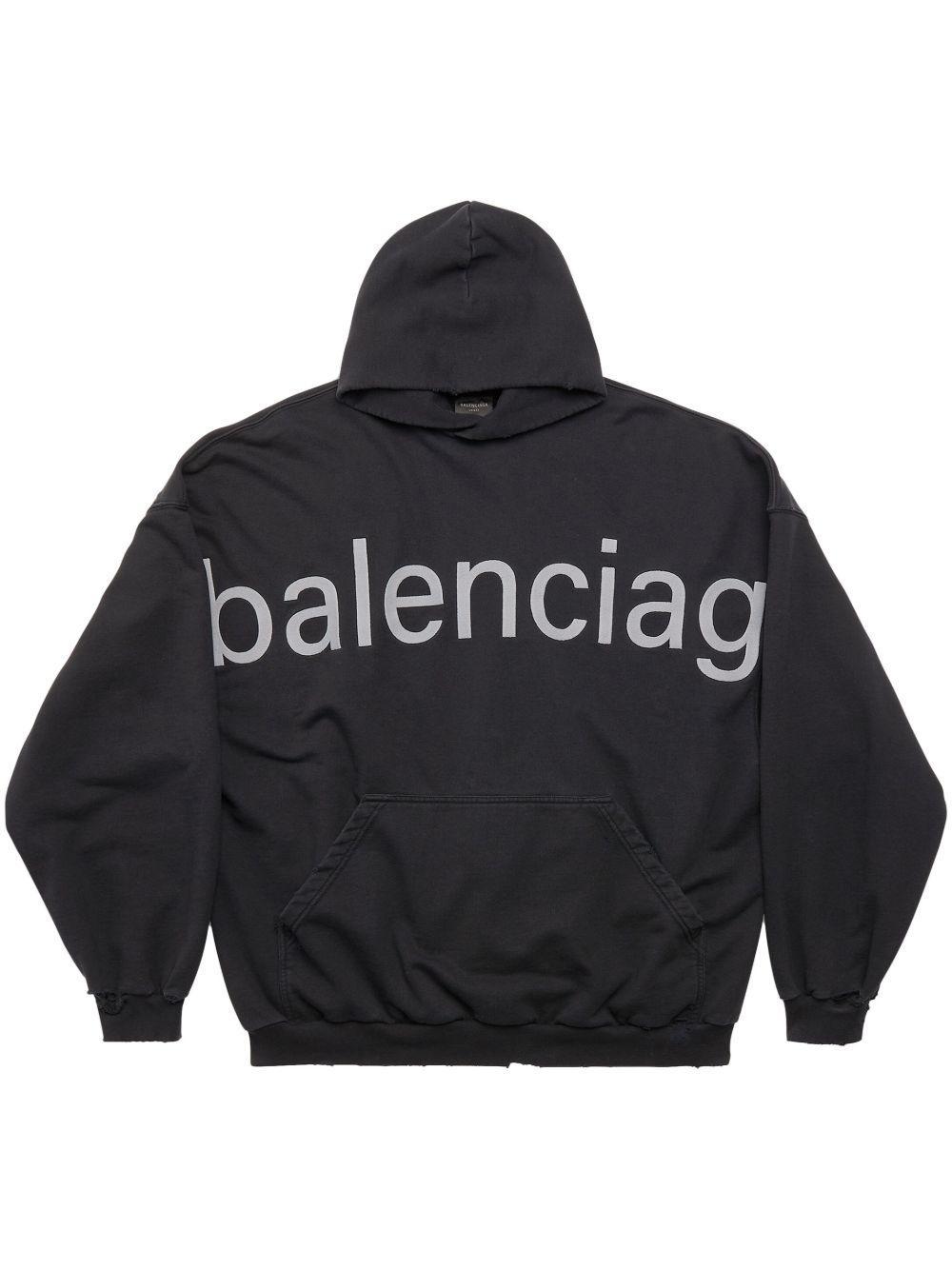 logo-print cotton hoodie Product Image