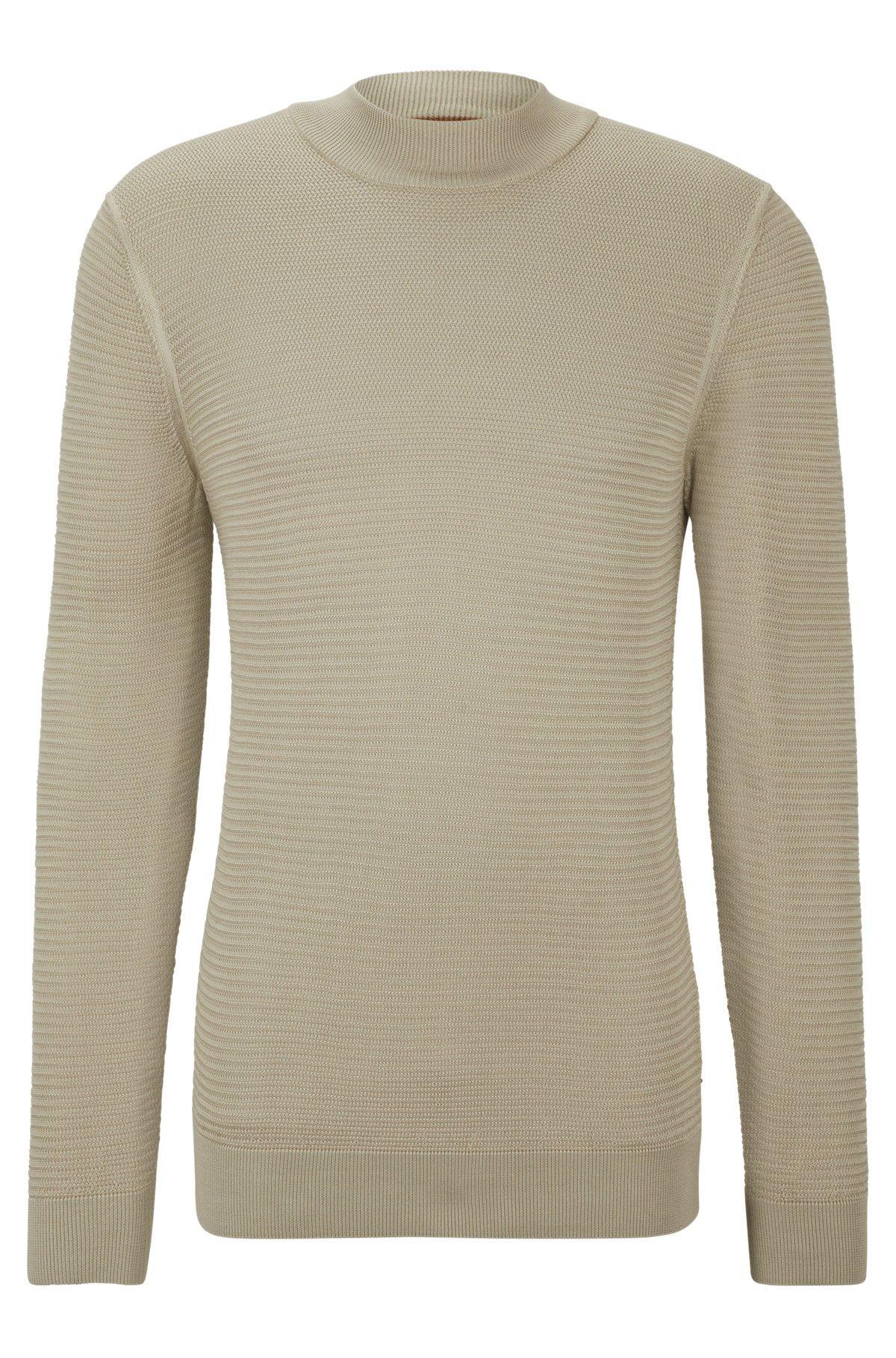 Mock-neck sweater in knitted silk Product Image