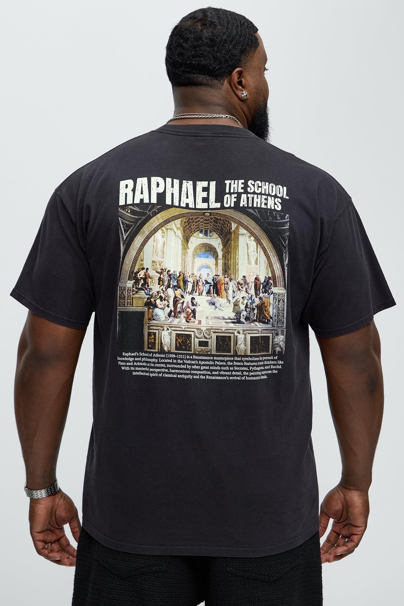 Raphael The School Of Athens Oversized Short Sleeve Tee - Black Product Image