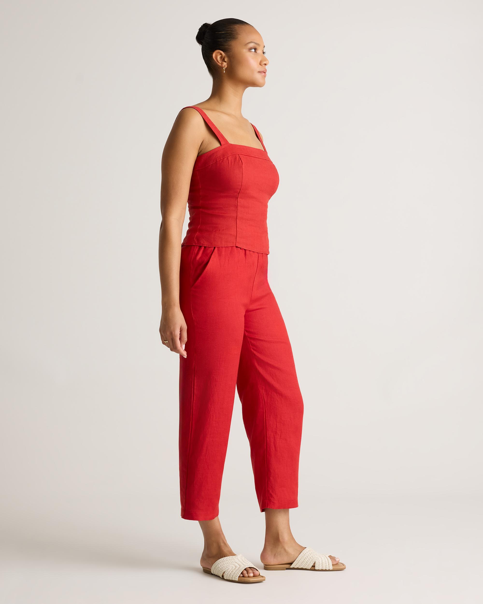100% European Linen Fitted Tank Product Image