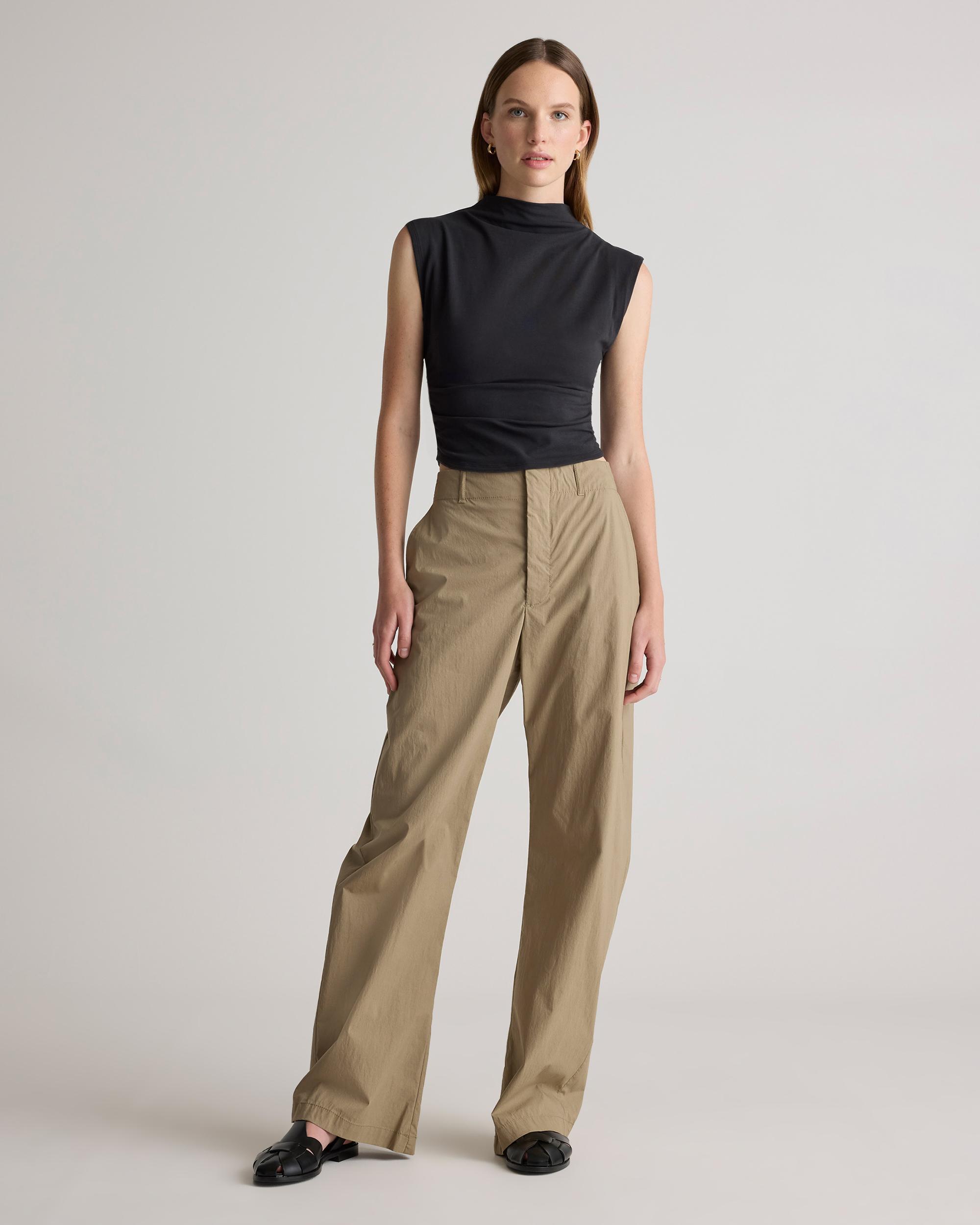 Quince | Women's Stretch Cotton Jersey Sleeveless Mock Neck Top Size XS, Organic Cotton Product Image