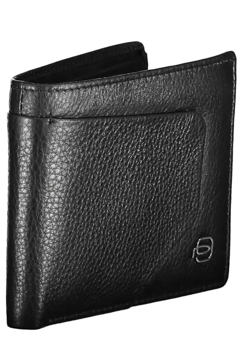 PIQUADRO Sleek Black Leather Bifold Wallet With Rfid Block Product Image