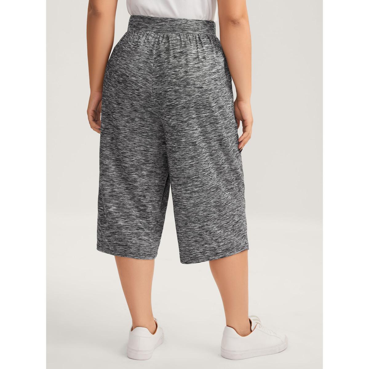 Plus Size Stretchy Straight Leg Cropped Pants Women DimGray Casual Straight Leg Mid Rise Everyday-Casual Pants BloomChic 22-24/3X Product Image