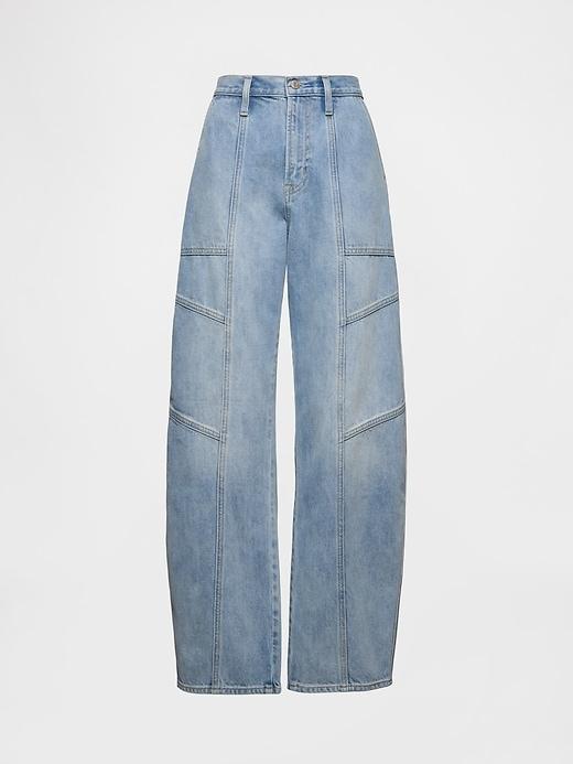 High Rise Seamed Barrel Jeans Product Image