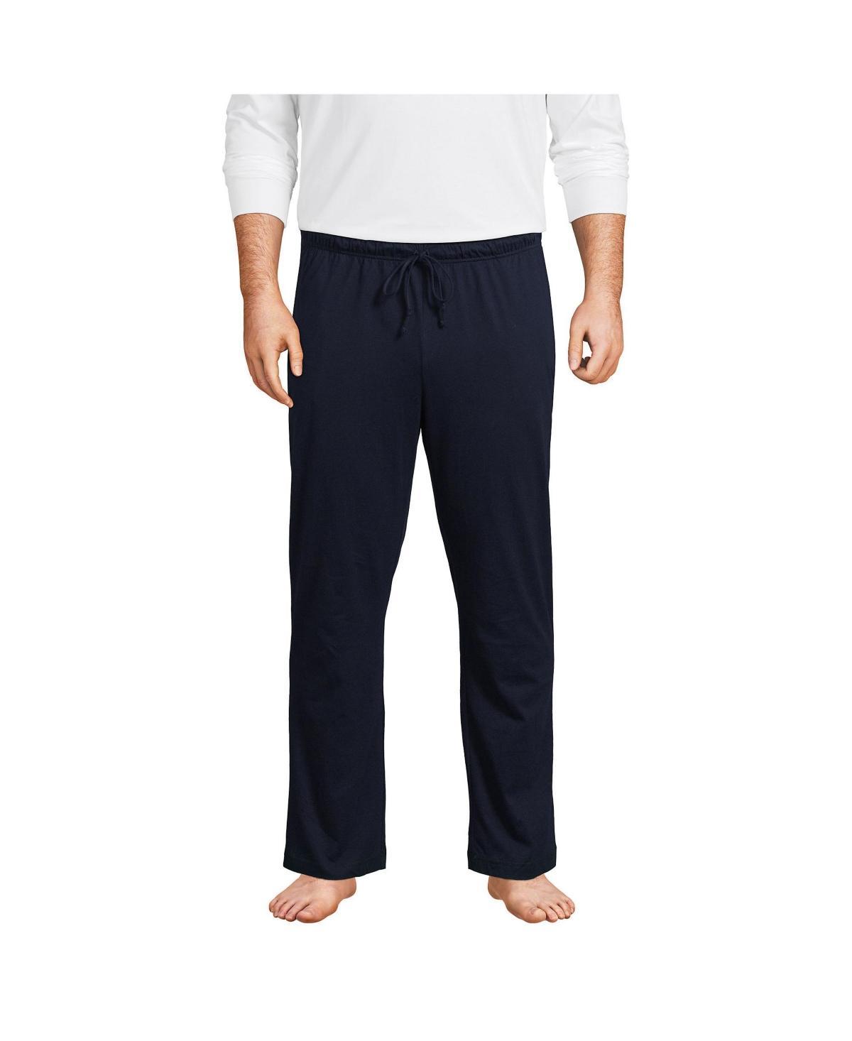 Big & Tall Lands End Knit Jersey Sleep Pants, Mens Grey Heather Product Image