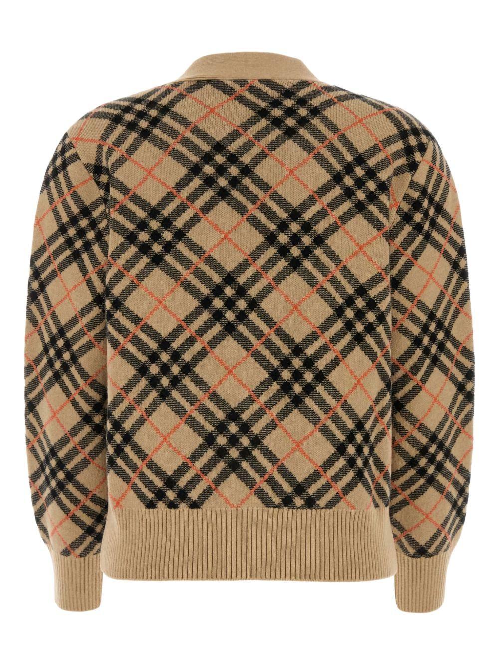checked cashmere cardigan Product Image