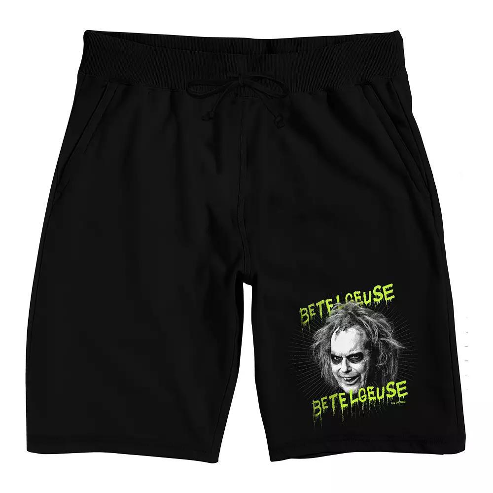Men's Beetlejuice Pajama Shorts, Size: Small, Black Product Image