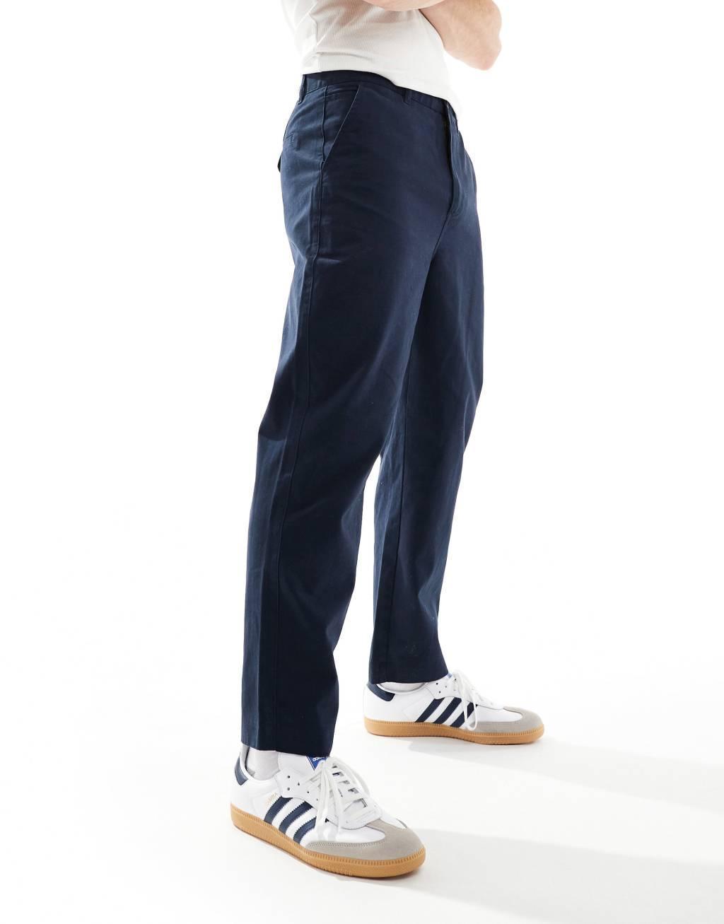 Farah hawtin twill relaxed tapered pants in navy  Product Image