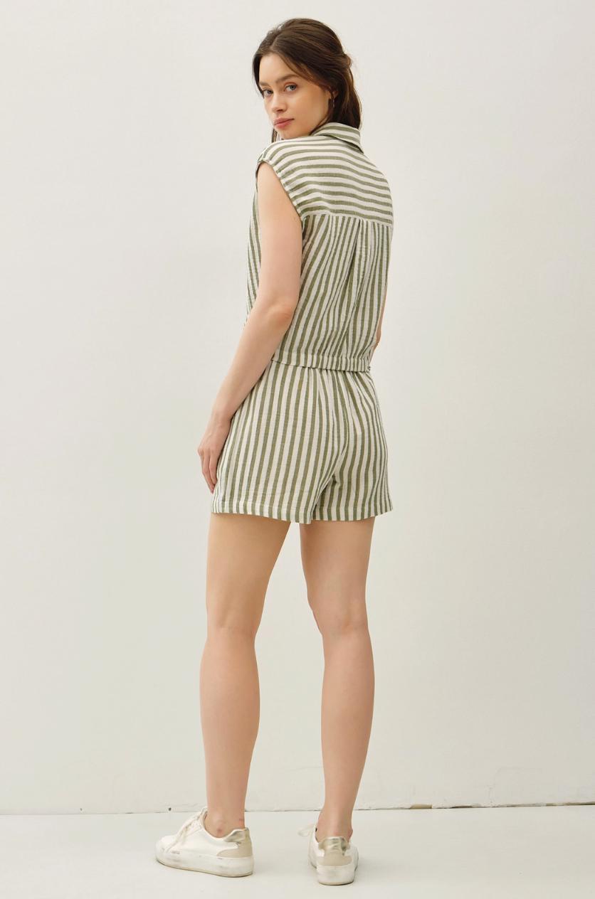 Striped Tie Front Shirt Product Image