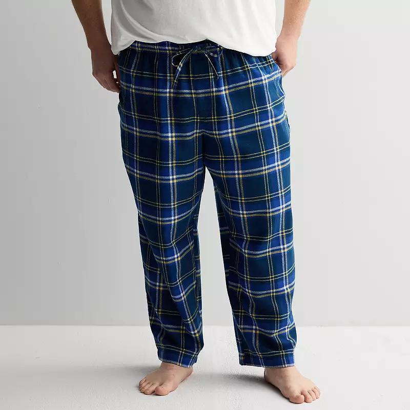 Big & Tall Sonoma Goods For Life® Flannel Drawstring Pajama Pants, Men's, Size: 3XL Tall, Red Checks Product Image