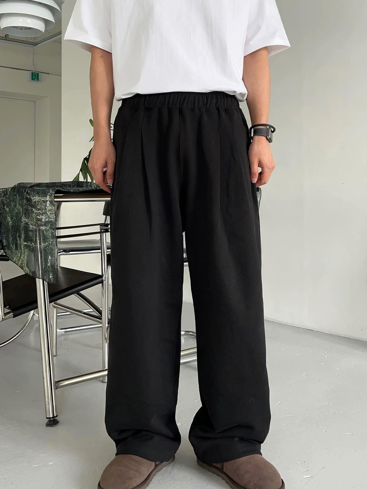 RT No. 11417 FOLDED PLEATED STRAIGHT SWEATPANTS Product Image