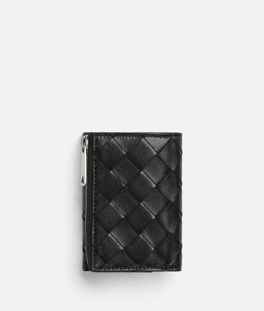 Men's Intrecciato Tiny Tri-Fold Wallet in Black Product Image