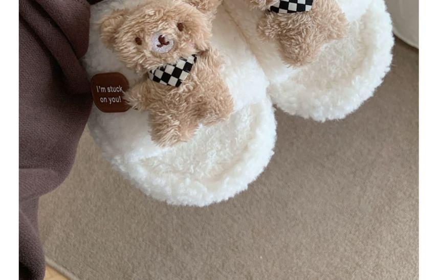 Bear Accent Fleece Home Slippers Product Image