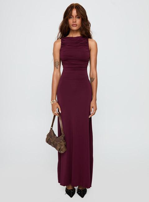 Undeniable Cut Out Maxi Dress Plum Product Image