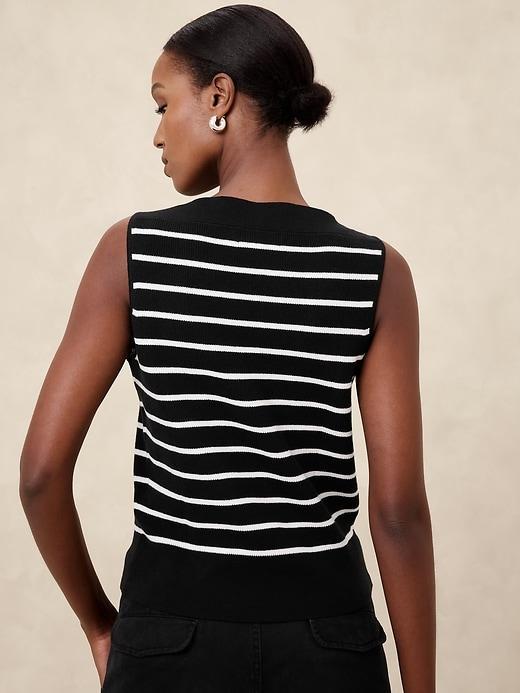 Striped Boat-Neck Sweater Tank Product Image
