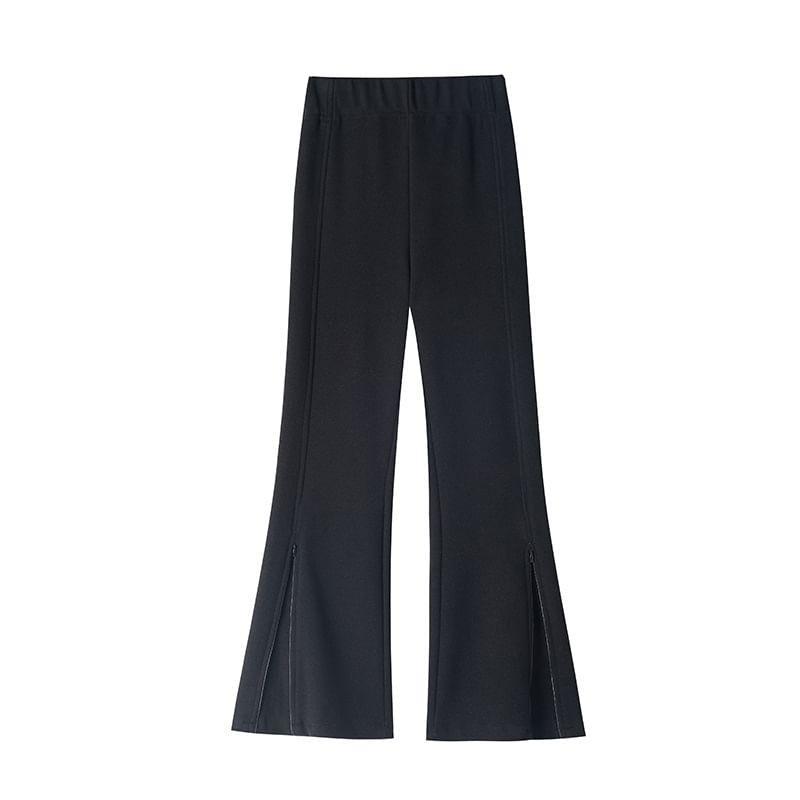 Mid Rise Plain Flared Sweatpants Product Image
