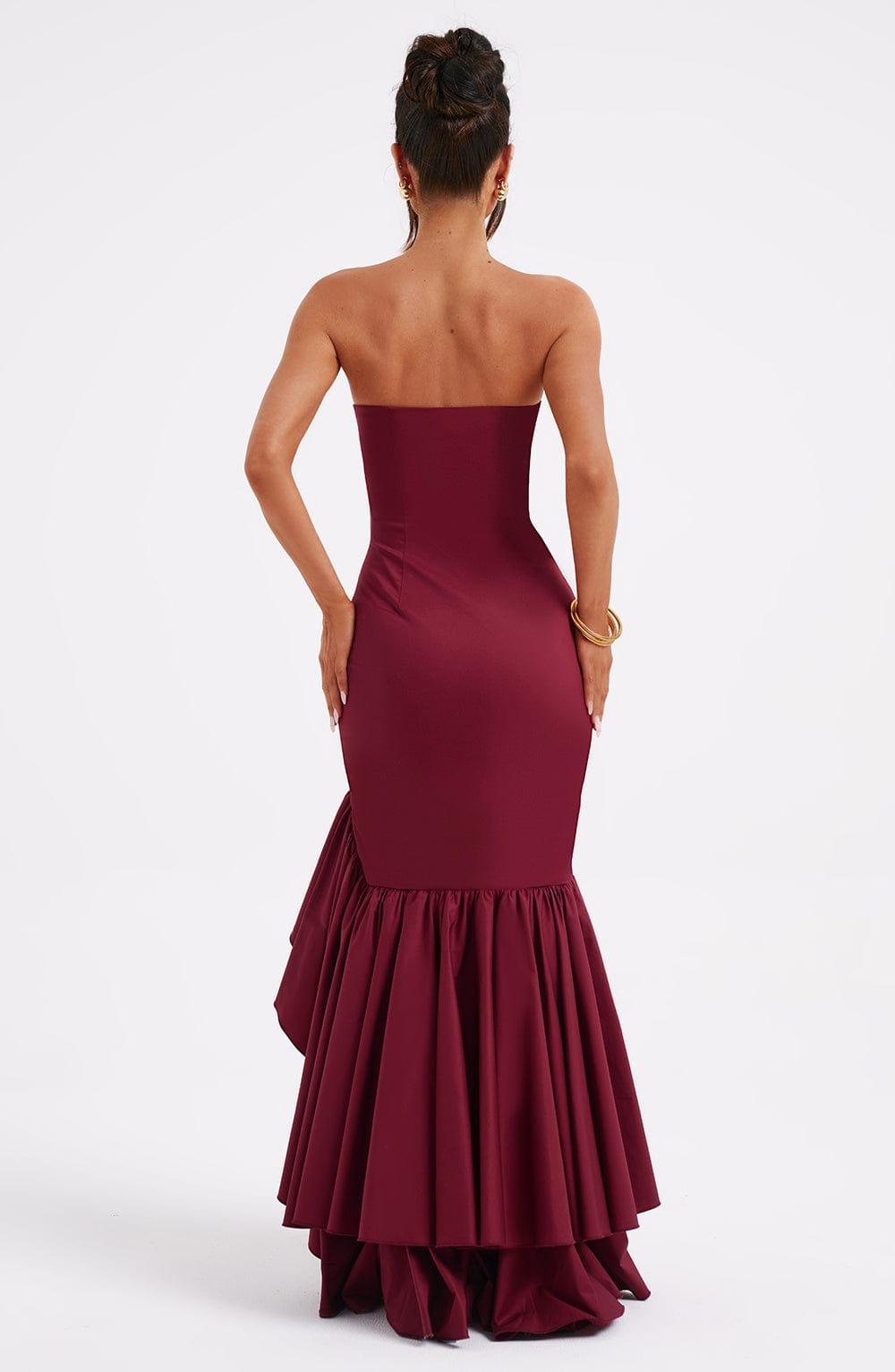 Angelina Maxi Dress - Burgundy Product Image