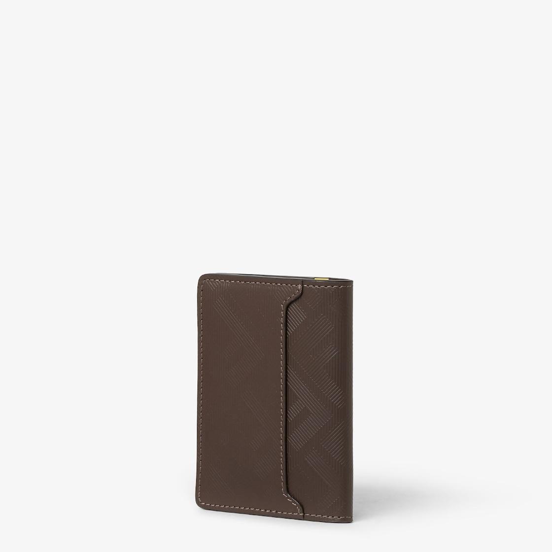 Fendi Shadow Card Holder Brown leather cardholder Product Image