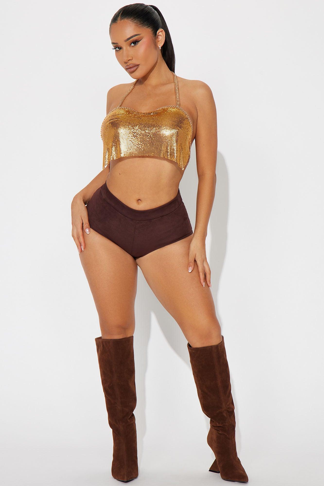 Indi Chainmail Festival Bodychain Top - Gold Product Image