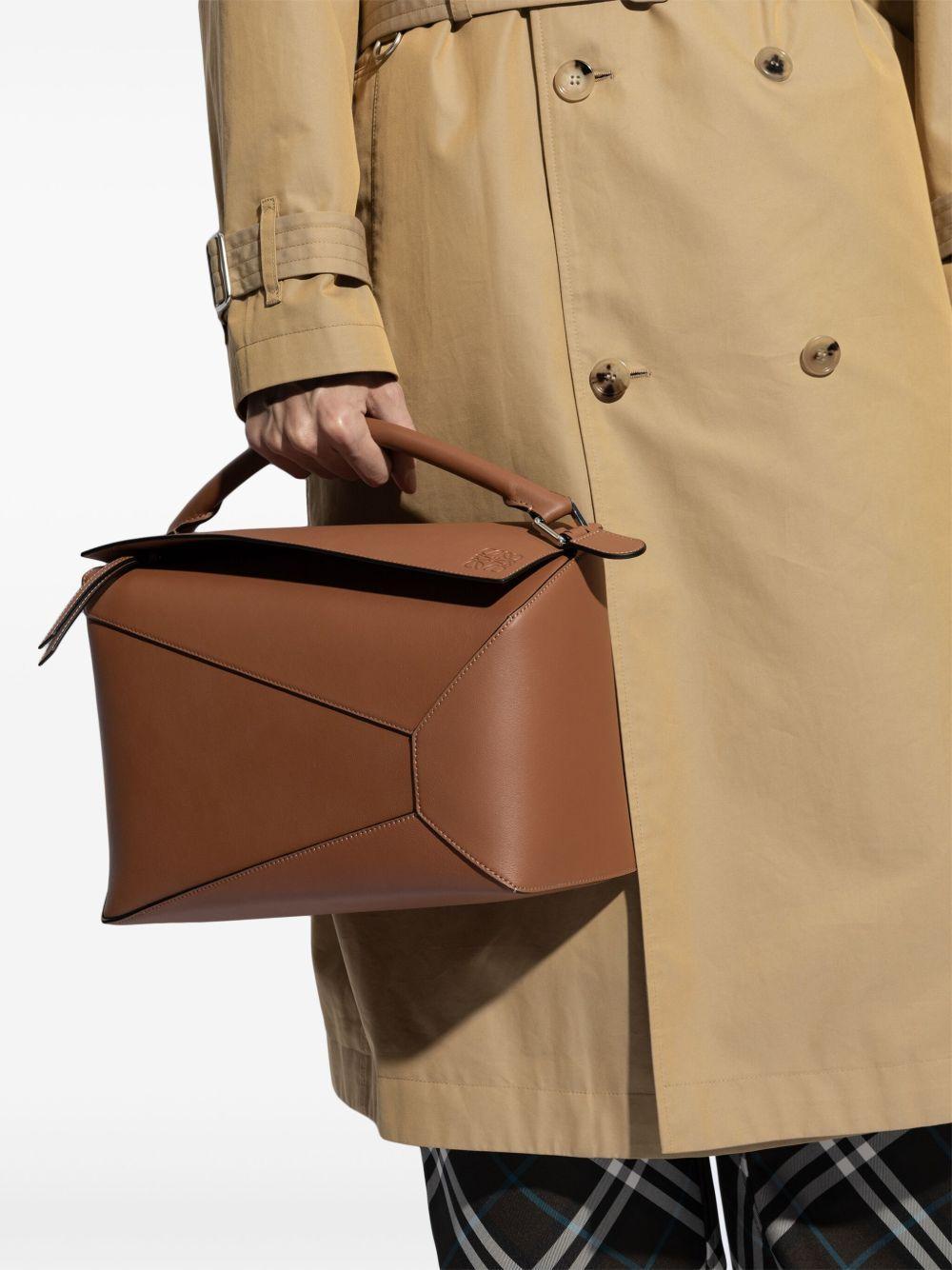 Puzzle leather tote bag Product Image