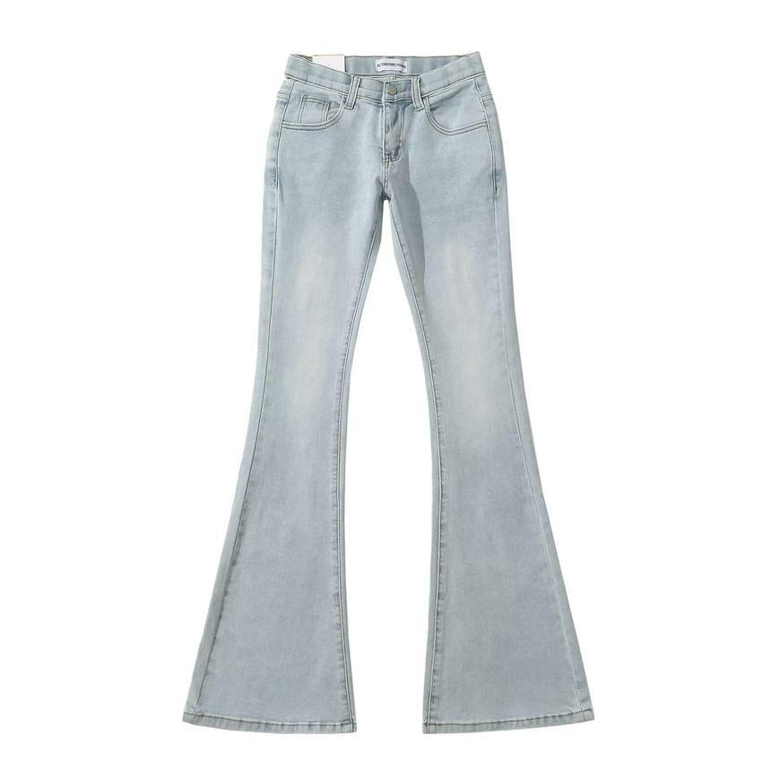 Mid Rise Washed Bootcut Jeans Product Image