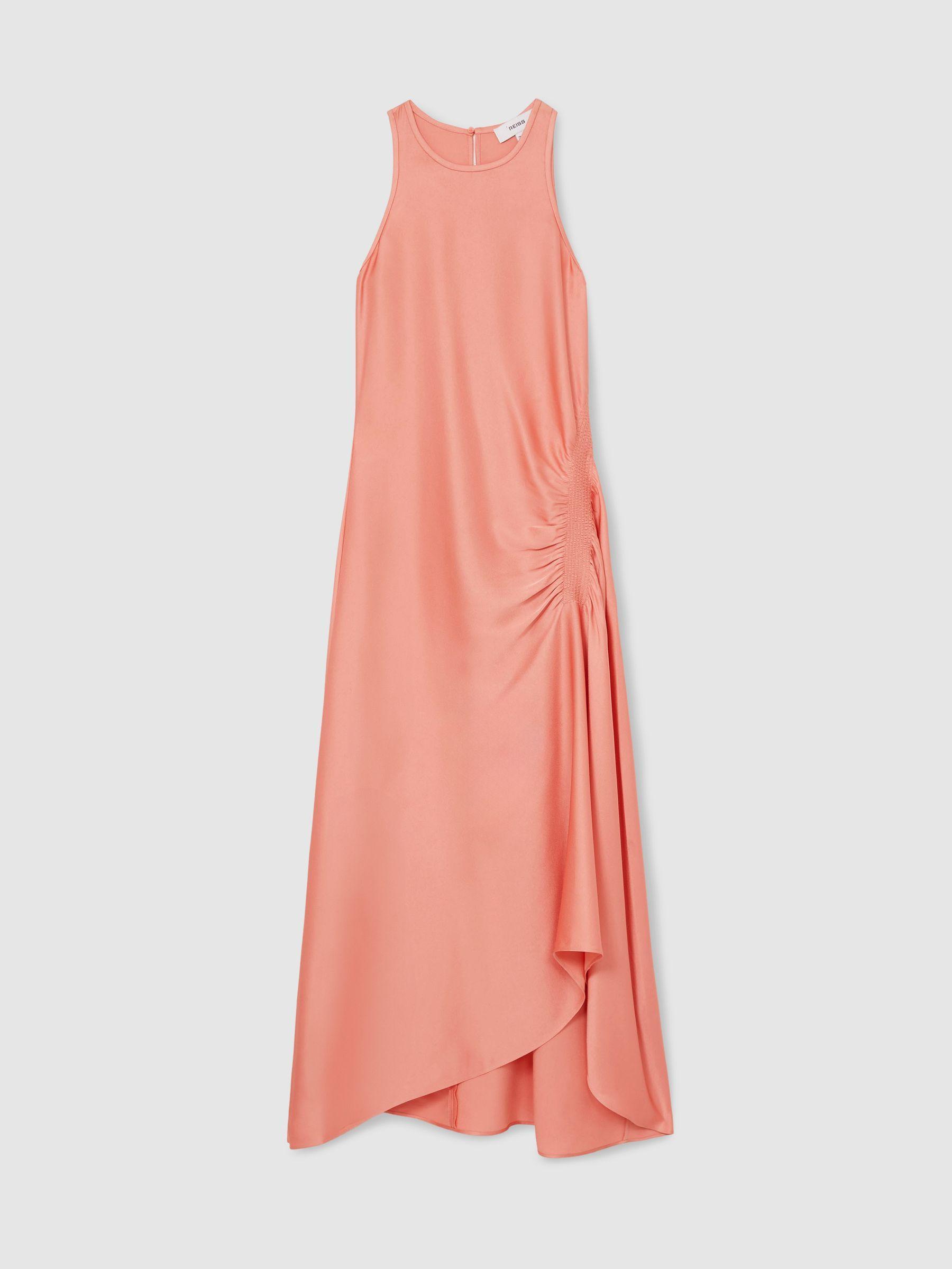 Petite Linen Belted Sleeveless Midi Dress in Neutral Product Image